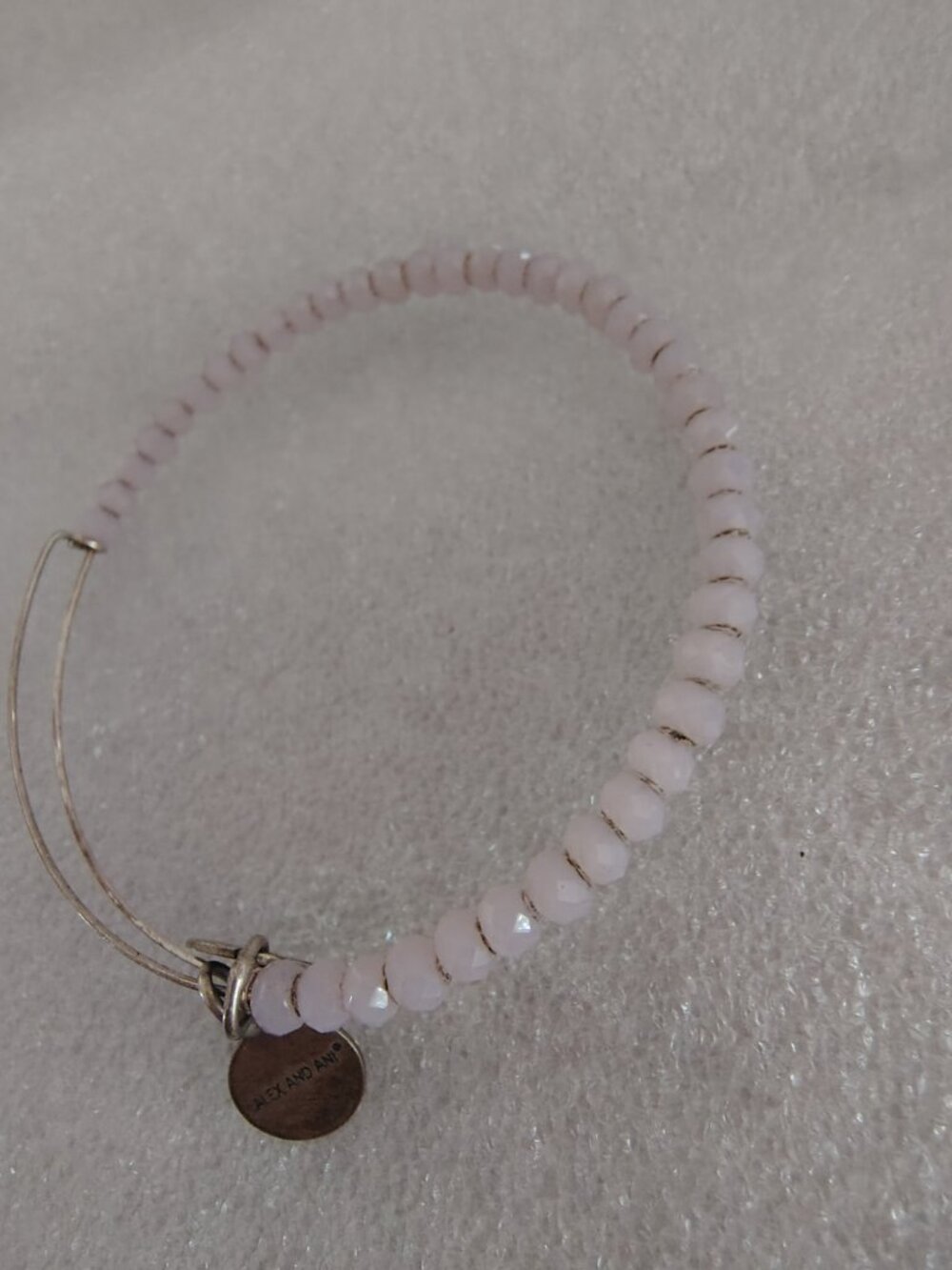 Alex and Ani Lite Pink Beaded Bracelet Expandable Bangle 565